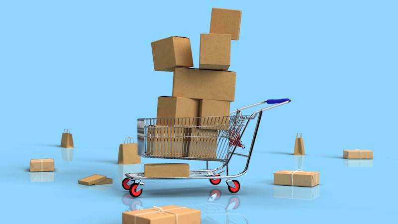 E-commerce website on laptop