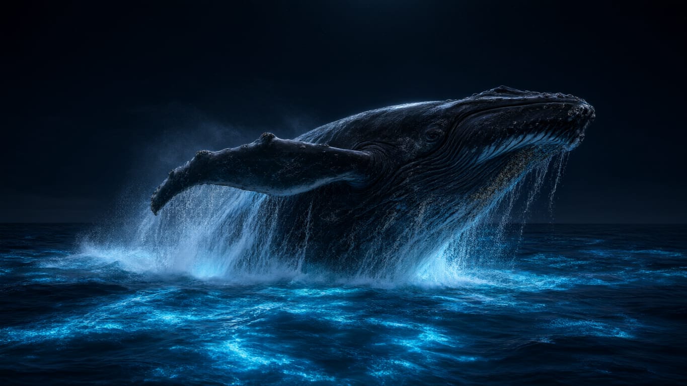 Bioluminescent Whale Breach