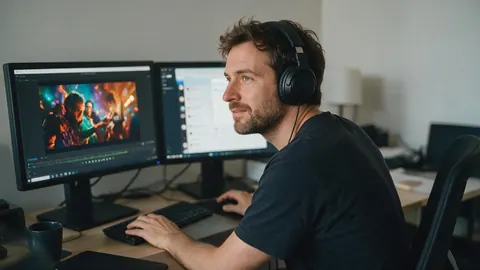 A video editor comparing video frames