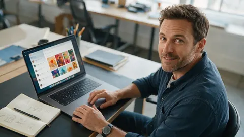 A marketer reviewing product images in a chat