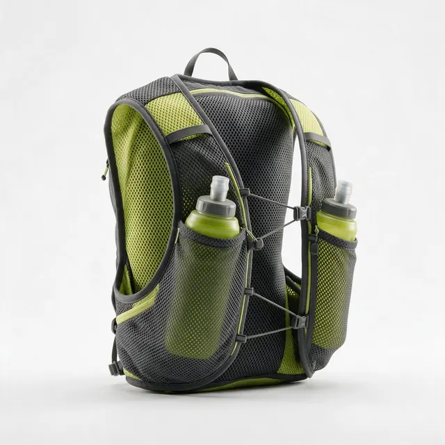Hydration backpack studio white: AI-generated e-commerce photo: a trail hydration backpack on seamless white