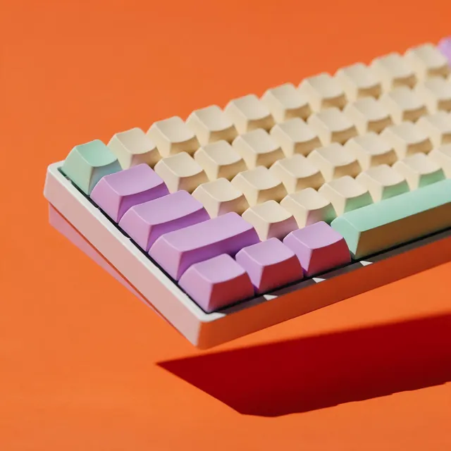 Pastel keyboard colour pop: AI-generated colour-pop product image of a pastel mechanical keyboard