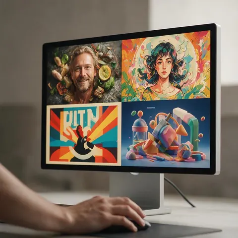 Four images from different models in one workspace