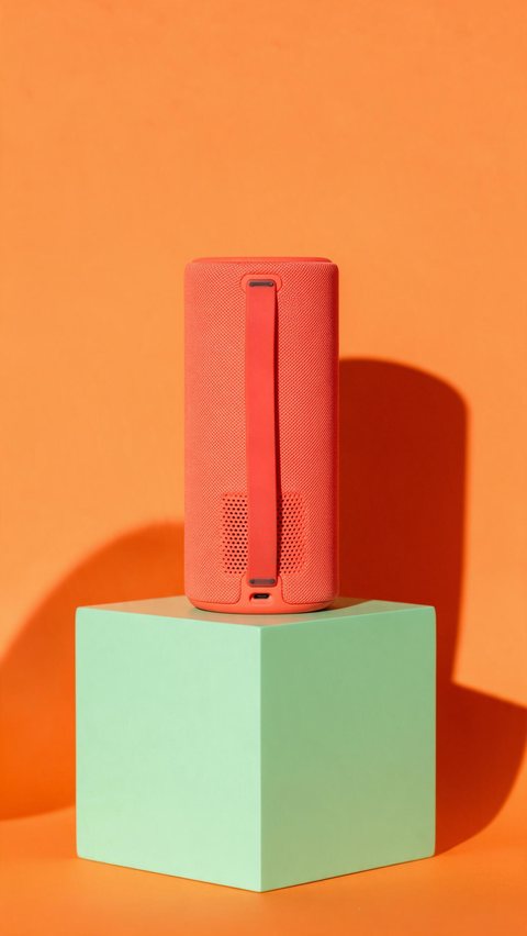 Bluetooth speaker colour pop: AI-generated colour-pop listing video of a portable Bluetooth speaker