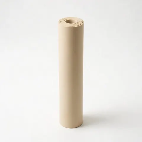 Rolled yoga mat on pure white