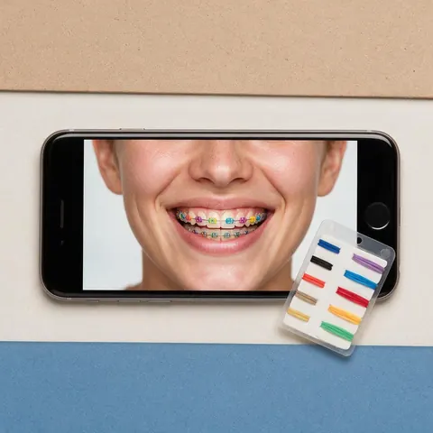 Phone with a coloured-bands preview beside elastic swatches