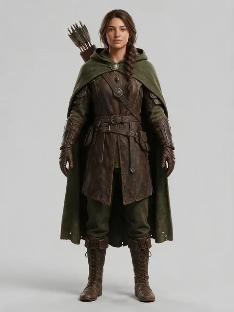 Front view of a fantasy ranger — try a turnaround