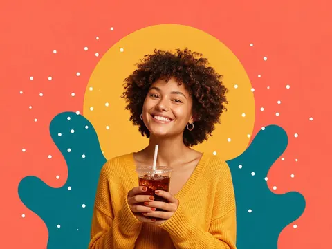Flat JPG of a café promo design — try splitting it into layers