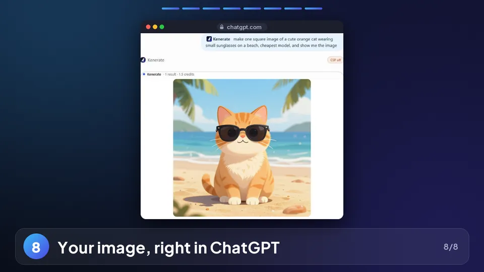 ChatGPT: the result shown inline in the Kenerate widget