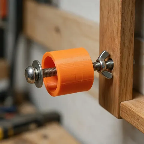 3D printed spacer fitted on a bolt in a shelf bracket