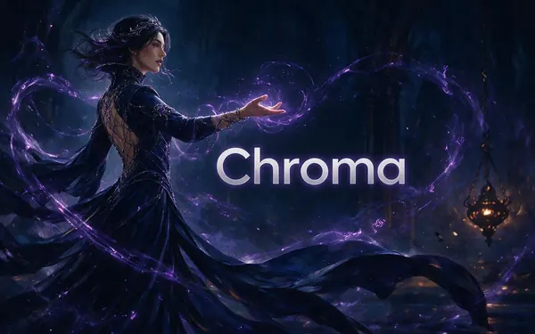 Chroma title card — a moody