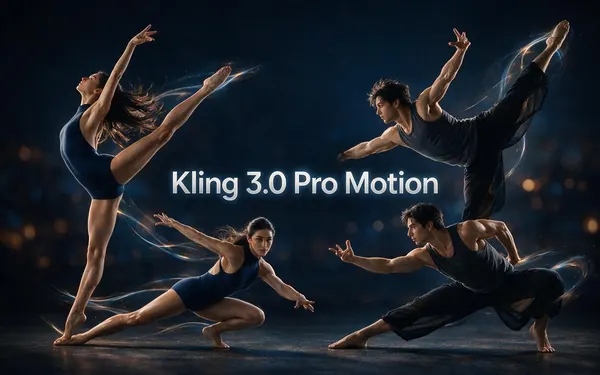 Kling 3.0 Pro Motion title card — a precise choreographed routine copied from a dancer onto a 3D character
