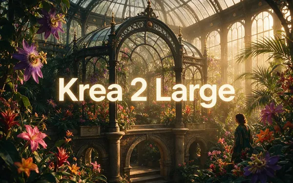 Krea 2 Large title card — a lush
