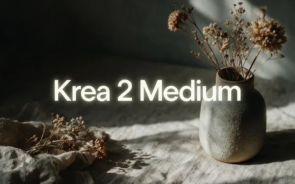 Krea 2 Medium title card — a balanced