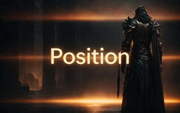 Position title card — three soft glowing horizontal bands at the top