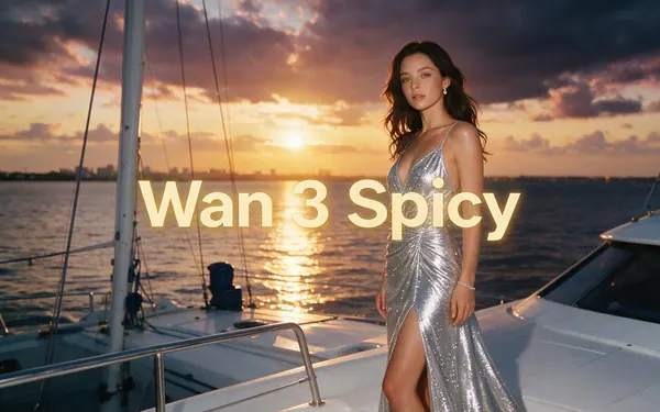 Wan 3 Spicy title card — glamorous high-fashion editorial