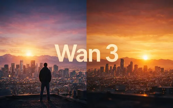 Wan 3 title card — a long cinematic clip with sound