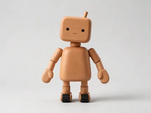 Wooden toy robot