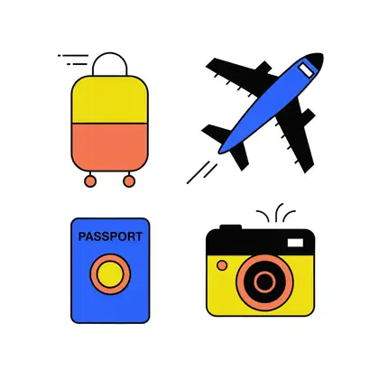 Travel icon set