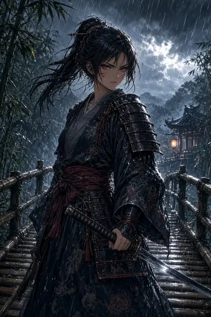 Samurai in the rain