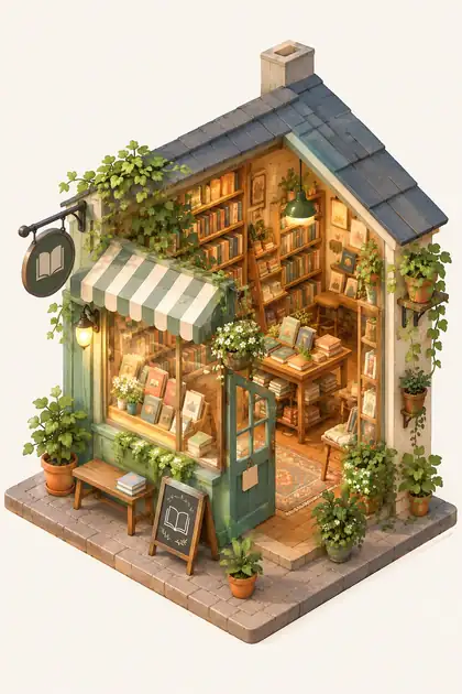 Isometric bookshop