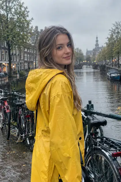 Rainy canal portrait