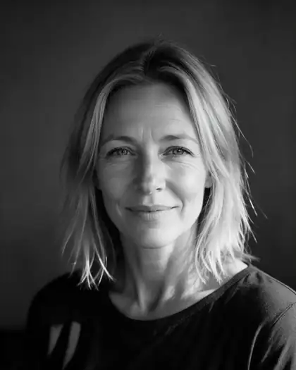 Black and white actor headshot