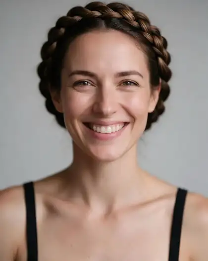 Same woman with a braided crown