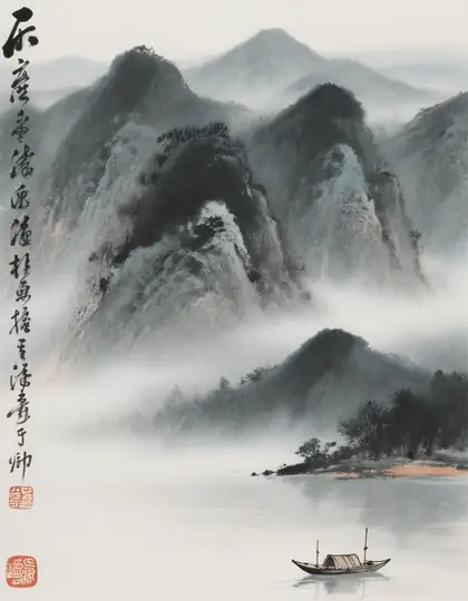 Ink wash landscape