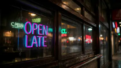 Neon cafe sign