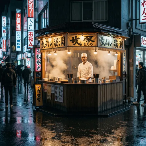 Rainy ramen stall in Osaka — FLUX.2 klein 9B Base output