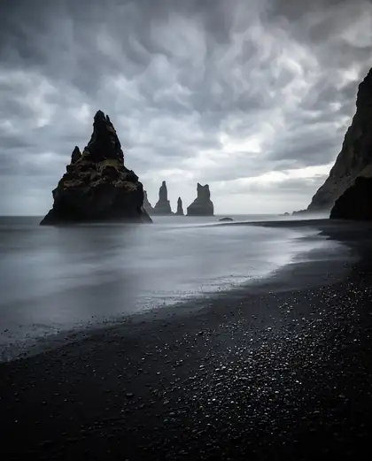 Black sand beach