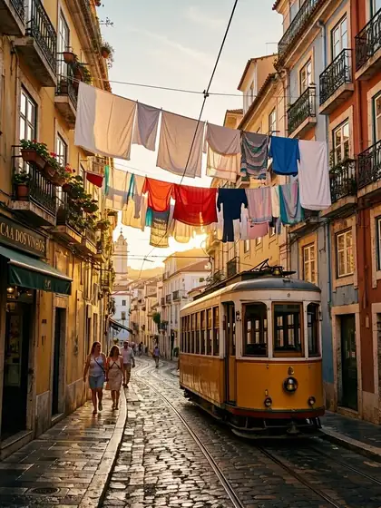 Lisbon tram street