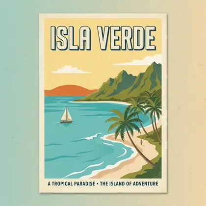 Travel poster with a title