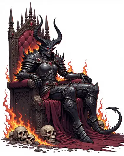 Demon queen on a throne made with Chroma
