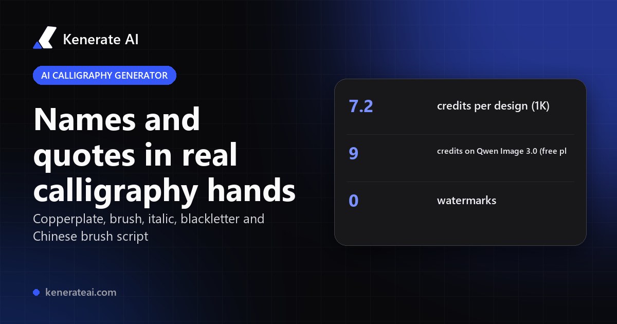 AI Calligraphy Generator — Copperplate, Brush & Chinese