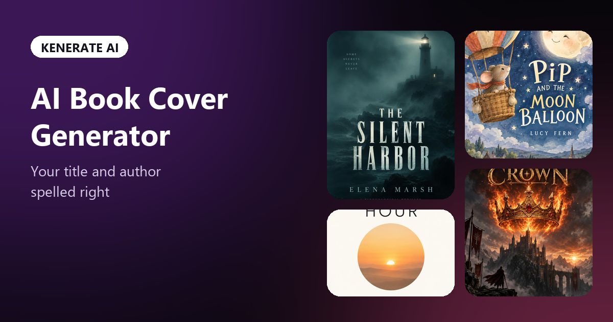 AI Book Cover Generator — Covers With Your Title and Author Name