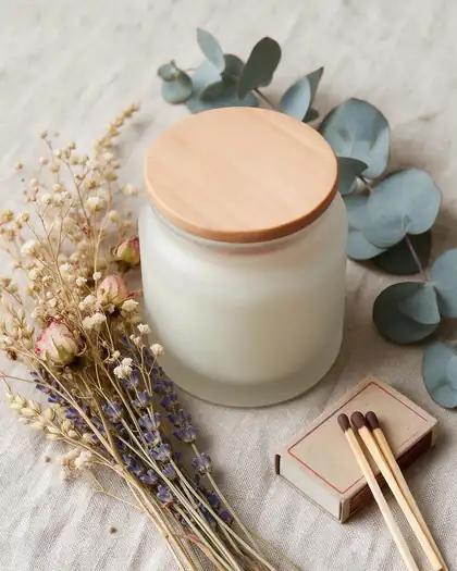 Candle flat lay