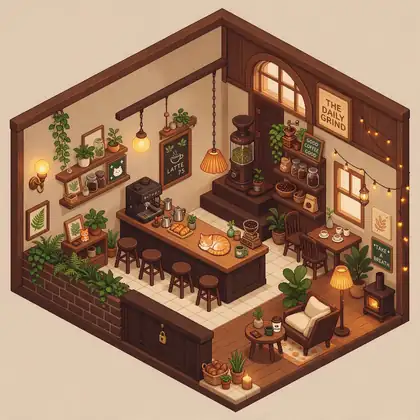 Isometric cafe