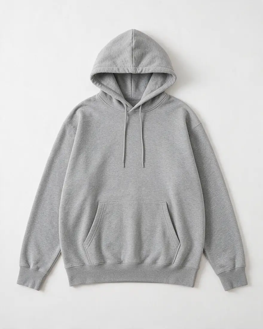 Original: Recolor the hoodie to navy blue. Keep the fabric texture, folds, drawstrings, shape, white background and lighting exactly the same.