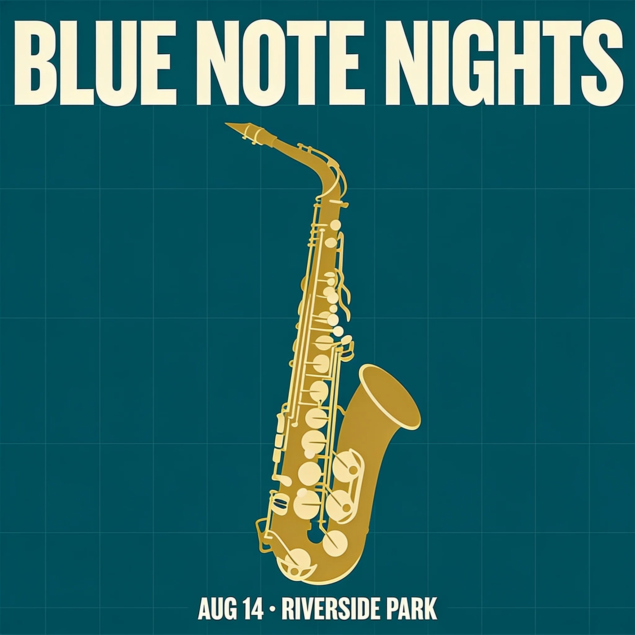 BLUE NOTE NIGHTS jazz poster — Seedream 4.5 output