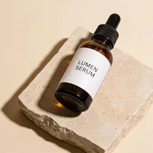 LUMEN SERUM product shot — Seedream 4.5 output