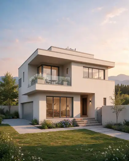 House sketch → render