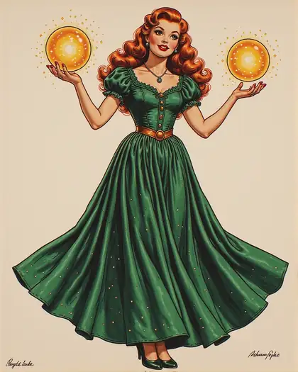 Character in pin-up poster style