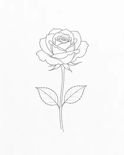 Fine line rose tattoo design