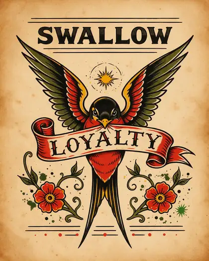 Swallow flash tattoo design