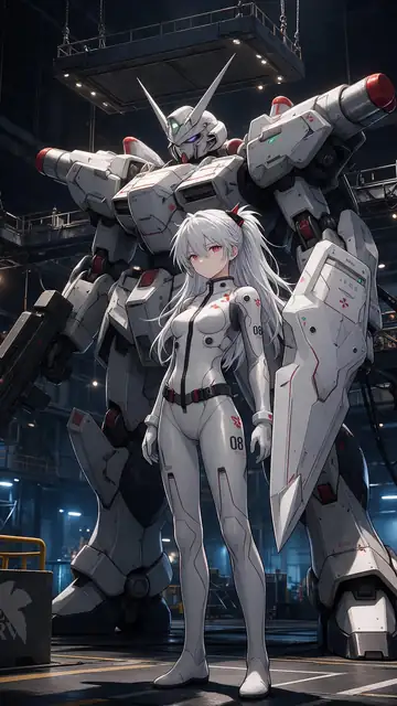 Mecha hangar phone wallpaper